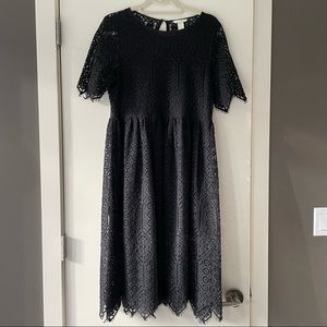 H&M Black Lace Midi Cocktail Dress